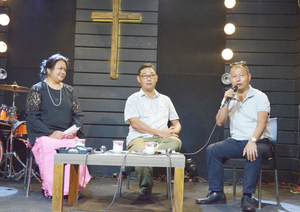 (From left to right) Bano Haralu, Pangernungba Kechu and Kekhrie Yhome during the Morung Lecture XVI on the topic, ‘A discourse on Who Is A Public Leader’ at The Lighthouse Church, Dimapur on September 29. The Morung Lecture is an initiative of The Morung Express. This current series is in partnership with the Sinai Ministry. (Morung Photo)